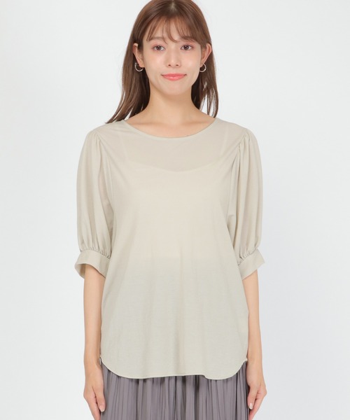 LBC（エルビーシー）の「RN袖パフプルオーバー（Tシャツ/カットソー・レディース・ホワイト/ブラック/ベージュ/ブラウン・M）」の7枚目の写真