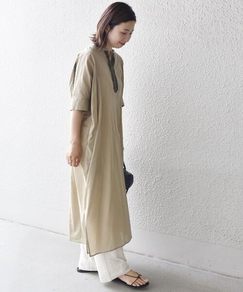 SHIPS（シップス）の「エンブロイダリーカフタンワンピース