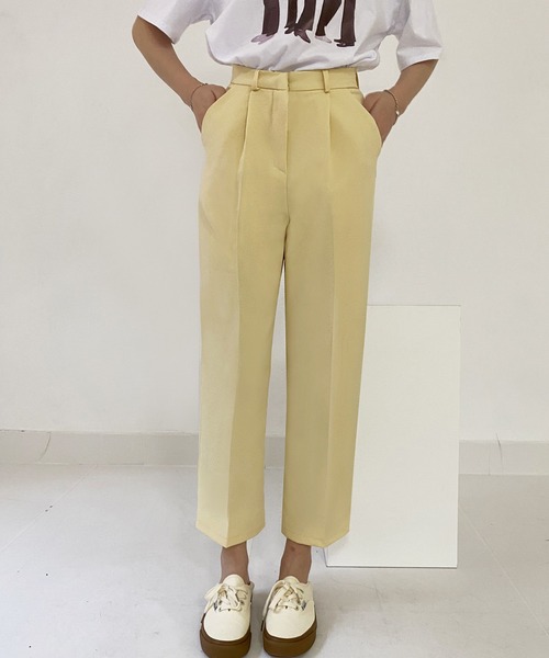 fd style（エフディ スタイル）の「[FD]ドレープハイウエストパンツ（スラックス・レディース・ホワイト/ベージュ・SMALL/MEDIUM/LARGE/X-LARGE）」の2枚目の写真