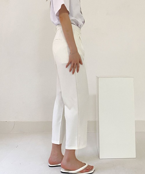 fd style（エフディ スタイル）の「[FD]ドレープハイウエストパンツ（スラックス・レディース・ホワイト/ベージュ・SMALL/MEDIUM/LARGE/X-LARGE）」の10枚目の写真