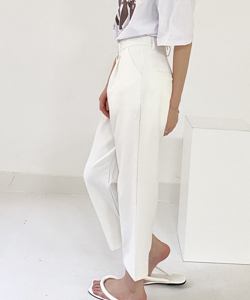 fd style（エフディ スタイル）の「[FD]ドレープハイウエストパンツ（スラックス・レディース・ホワイト/ベージュ・SMALL/MEDIUM/LARGE/X-LARGE）」の12枚目の写真