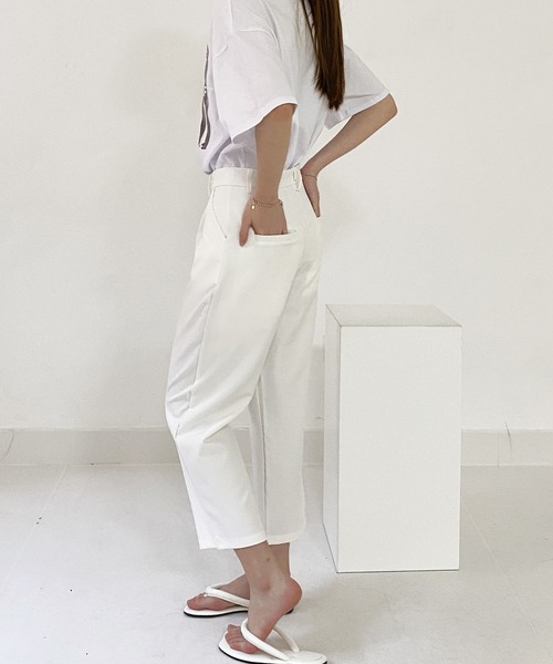 fd style（エフディ スタイル）の「[FD]ドレープハイウエストパンツ（スラックス・レディース・ホワイト/ベージュ・SMALL/MEDIUM/LARGE/X-LARGE）」の5枚目の写真