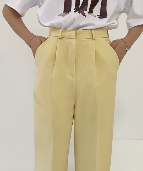 fd style（エフディ スタイル）の「[FD]ドレープハイウエストパンツ（スラックス・レディース・ホワイト/ベージュ・SMALL/MEDIUM/LARGE/X-LARGE）」の14枚目の写真