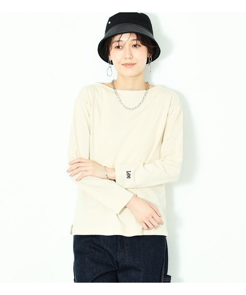 Lee(リー)の「Lee/リー ボートネック カットソー(Tシャツ/カットソー・レディース・ホワイト/ブラック/ベージュ/グリーン系その他/パープル系その他・SMALL/MEDIUM)」の1枚目の写真