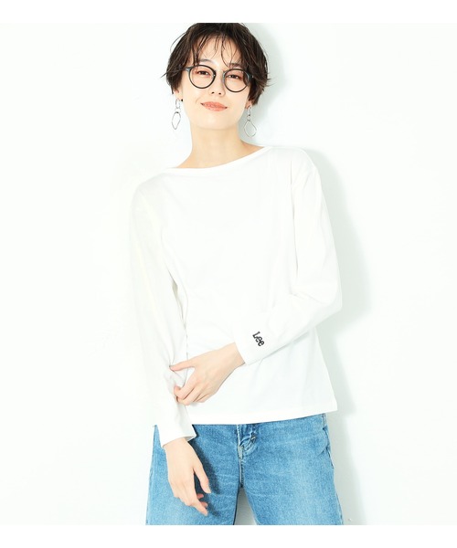 Lee(リー)の「Lee/リー ボートネック カットソー(Tシャツ/カットソー・レディース・ホワイト/ブラック/ベージュ/グリーン系その他/パープル系その他・SMALL/MEDIUM)」の2枚目の写真