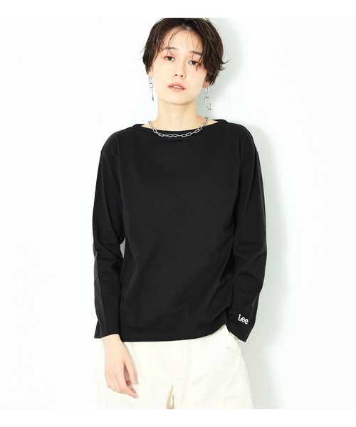 Lee(リー)の「Lee/リー ボートネック カットソー(Tシャツ/カットソー・レディース・ホワイト/ブラック/ベージュ/グリーン系その他/パープル系その他・SMALL/MEDIUM)」の3枚目の写真