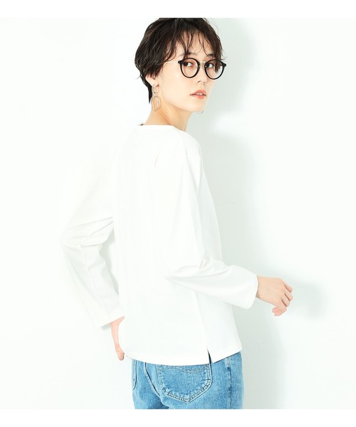 Lee(リー)の「Lee/リー ボートネック カットソー(Tシャツ/カットソー・レディース・ホワイト/ブラック/ベージュ/グリーン系その他/パープル系その他・SMALL/MEDIUM)」の15枚目の写真