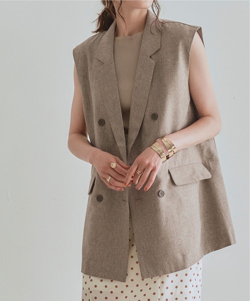 titivate（ティティベイト）の「ﾉｰｽﾘｰﾌﾞﾃｰﾗｰﾄﾞｼﾞｬｹｯﾄ（テーラードジャケット・レディース・ブラック/ベージュ/モカ・S/M）」の3枚目の写真