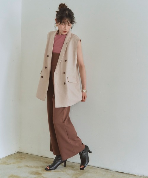 titivate（ティティベイト）の「ﾉｰｽﾘｰﾌﾞﾃｰﾗｰﾄﾞｼﾞｬｹｯﾄ（テーラードジャケット・レディース・ブラック/ベージュ/モカ・S/M）」の19枚目の写真