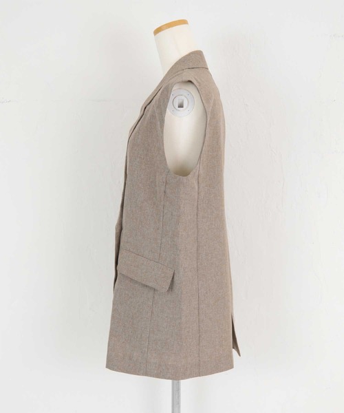 titivate（ティティベイト）の「ﾉｰｽﾘｰﾌﾞﾃｰﾗｰﾄﾞｼﾞｬｹｯﾄ（テーラードジャケット・レディース・ブラック/ベージュ/モカ・S/M）」の10枚目の写真