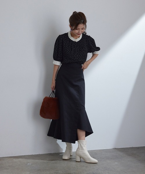 vis-`a-vis(ビサビ)の「【追加生産】アシンメトリーマーメイドスカート(スカート・レディース・ベージュ/スミクロ/カーキ・S/M)」の7枚目の写真