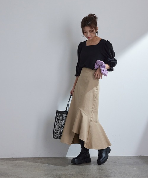vis-`a-vis(ビサビ)の「【追加生産】アシンメトリーマーメイドスカート(スカート・レディース・ベージュ/スミクロ/カーキ・S/M)」の11枚目の写真
