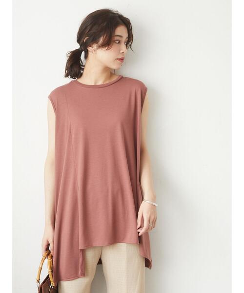 Green Parks(グリーンパークス)の「さらりノースリーブプルオーバー(Tシャツ/カットソー・レディース・ブラック/オフホワイト/ブラウン/グリーン/グレイッシュベージュ・FREE)」の14枚目の写真