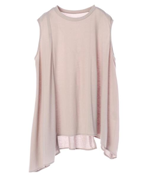 Green Parks(グリーンパークス)の「さらりノースリーブプルオーバー(Tシャツ/カットソー・レディース・ブラック/オフホワイト/ブラウン/グリーン/グレイッシュベージュ・FREE)」の4枚目の写真