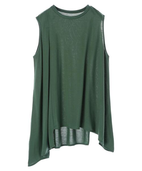 Green Parks(グリーンパークス)の「さらりノースリーブプルオーバー(Tシャツ/カットソー・レディース・ブラック/オフホワイト/ブラウン/グリーン/グレイッシュベージュ・FREE)」の5枚目の写真