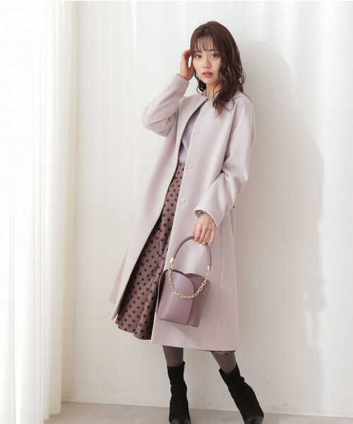 PROPORTION BODY DRESSING(プロポーションボディドレッシング)の「バックボリュームノーカラーコート / 1211252002(ノーカラーコート・レディース・ダークブラウン/ベージュ/ブラウン・SMALL/MEDIUM)」の9枚目の写真