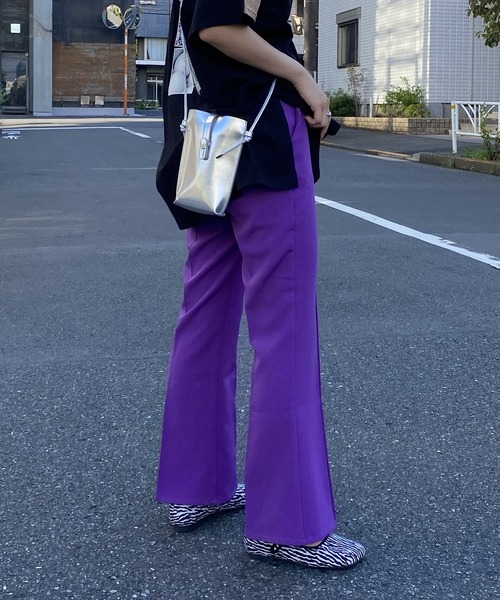 AS KNOW AS PINKY（アズノゥアズピンキー）の「虹のカケラスラックス カラーパンツ（スラックス・レディース・グリーン/パープル/イエロー/ライトイエロー/チャコールグレー/ブラック/ダークブルー/ブラウン/ダークパープル/オレンジ・FREE）」の6枚目の写真