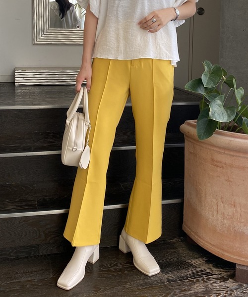 AS KNOW AS PINKY（アズノゥアズピンキー）の「虹のカケラスラックス カラーパンツ（スラックス・レディース・グリーン/パープル/イエロー/ライトイエロー/チャコールグレー/ブラック/ダークブルー/ブラウン/ダークパープル/オレンジ・FREE）」の8枚目の写真