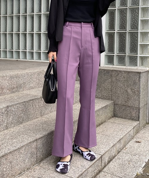 AS KNOW AS PINKY（アズノゥアズピンキー）の「虹のカケラスラックス カラーパンツ（スラックス・レディース・グリーン/パープル/イエロー/ライトイエロー/チャコールグレー/ブラック/ダークブルー/ブラウン/ダークパープル/オレンジ・FREE）」の7枚目の写真