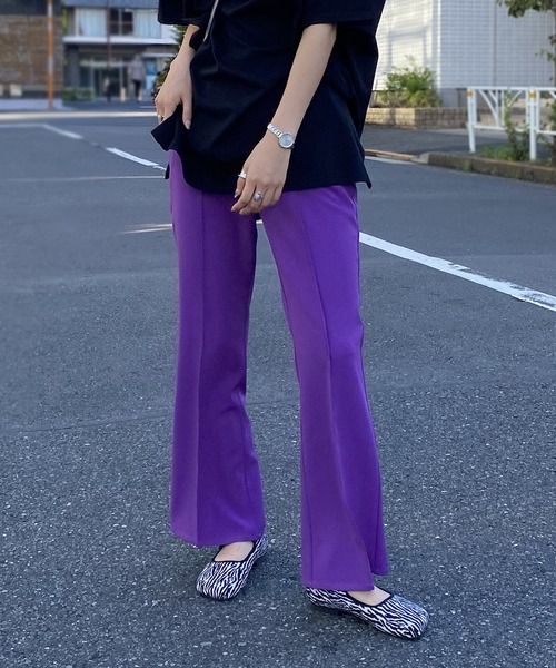 AS KNOW AS PINKY（アズノゥアズピンキー）の「虹のカケラスラックス カラーパンツ（スラックス・レディース・グリーン/パープル/イエロー/ライトイエロー/チャコールグレー/ブラック/ダークブルー/ブラウン/ダークパープル/オレンジ・FREE）」の19枚目の写真