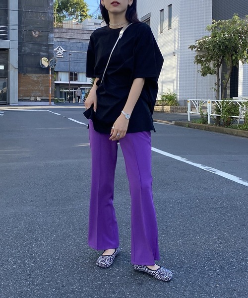 AS KNOW AS PINKY（アズノゥアズピンキー）の「虹のカケラスラックス カラーパンツ（スラックス・レディース・グリーン/パープル/イエロー/ライトイエロー/チャコールグレー/ブラック/ダークブルー/ブラウン/ダークパープル/オレンジ・FREE）」の11枚目の写真