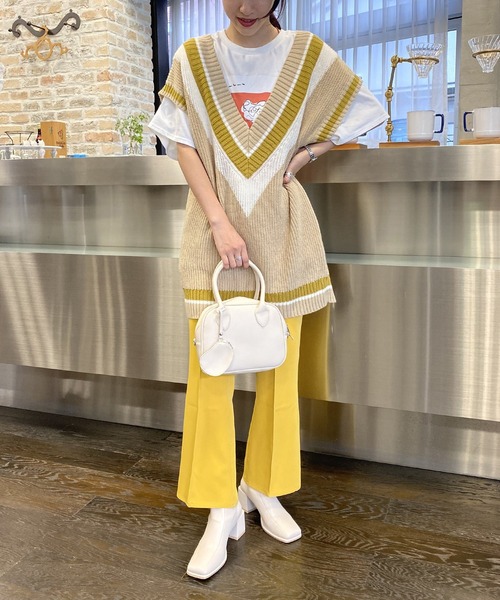 AS KNOW AS PINKY（アズノゥアズピンキー）の「虹のカケラスラックス カラーパンツ（スラックス・レディース・グリーン/パープル/イエロー/ライトイエロー/チャコールグレー/ブラック/ダークブルー/ブラウン/ダークパープル/オレンジ・FREE）」の16枚目の写真