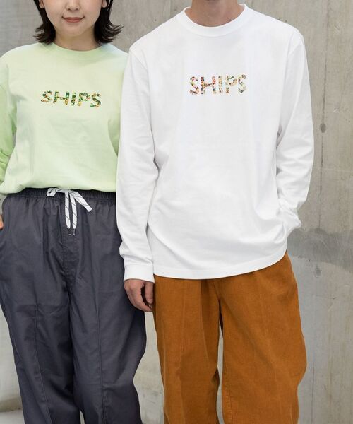 SHIPS(シップス)の「【WEB限定】SHIPS: フラワー柄 SHIPS ロゴ ユニセックス ロングスリーブ Tシャツ (ロンT)(Tシャツ/カットソー・メンズ・ホワイト/ブラック/ネイビー/ライトグリーン・SMALL/MEDIUM/LARGE/X-LARGE)」の20枚目の写真