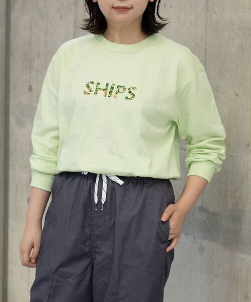 SHIPS(シップス)の「【WEB限定】SHIPS: フラワー柄 SHIPS ロゴ ユニセックス ロングスリーブ Tシャツ (ロンT)(Tシャツ/カットソー・メンズ・ホワイト/ブラック/ネイビー/ライトグリーン・SMALL/MEDIUM/LARGE/X-LARGE)」の21枚目の写真