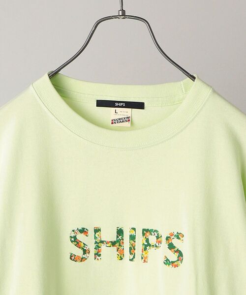 SHIPS(シップス)の「【WEB限定】SHIPS: フラワー柄 SHIPS ロゴ ユニセックス ロングスリーブ Tシャツ (ロンT)(Tシャツ/カットソー・メンズ・ホワイト/ブラック/ネイビー/ライトグリーン・SMALL/MEDIUM/LARGE/X-LARGE)」の6枚目の写真
