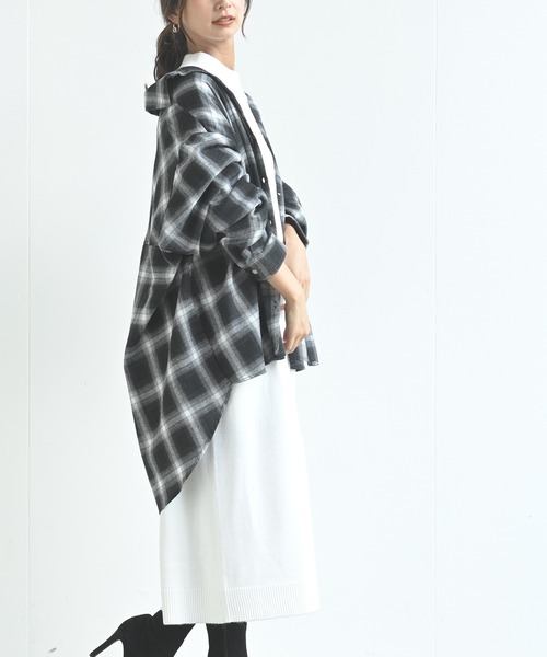 rps(アールピーエス)の「チェックBIGシャツ(シャツ/ブラウス・レディース・ブラック/ネイビー/レッド・M)」の5枚目の写真