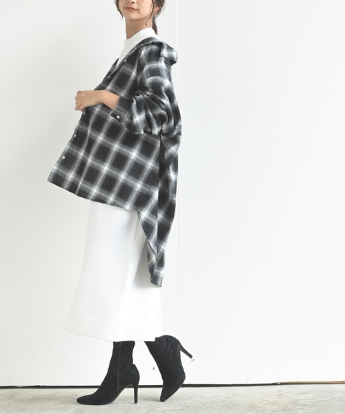 rps(アールピーエス)の「チェックBIGシャツ(シャツ/ブラウス・レディース・ブラック/ネイビー/レッド・M)」の7枚目の写真