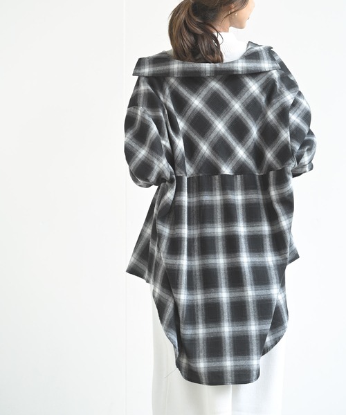 rps(アールピーエス)の「チェックBIGシャツ(シャツ/ブラウス・レディース・ブラック/ネイビー/レッド・M)」の10枚目の写真