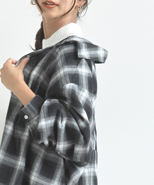 rps(アールピーエス)の「チェックBIGシャツ(シャツ/ブラウス・レディース・ブラック/ネイビー/レッド・M)」の11枚目の写真