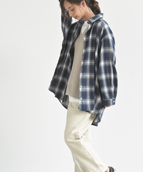 rps(アールピーエス)の「チェックBIGシャツ(シャツ/ブラウス・レディース・ブラック/ネイビー/レッド・M)」の15枚目の写真