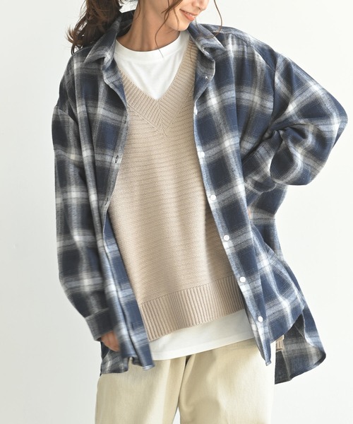 rps(アールピーエス)の「チェックBIGシャツ(シャツ/ブラウス・レディース・ブラック/ネイビー/レッド・M)」の16枚目の写真