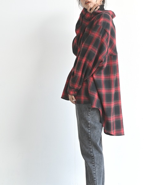 rps(アールピーエス)の「チェックBIGシャツ(シャツ/ブラウス・レディース・ブラック/ネイビー/レッド・M)」の22枚目の写真