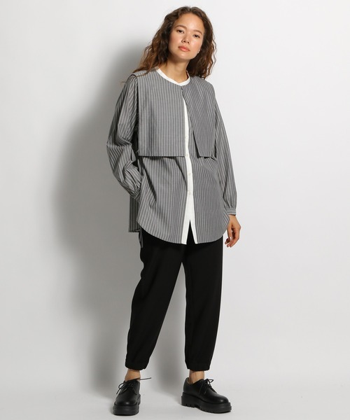 niko and...(ニコアンド)の「2WAYスクエアカラーブラウス(シャツ/ブラウス・レディース・ブラック/オフホワイト/チャコール・MEDIUM/LARGE)」の14枚目の写真