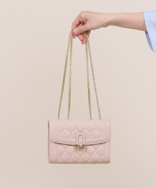 BASE（ベース）の「キルティング チェーン ショルダーバッグ ミニバッグ（ショルダーバッグ・レディース・アイボリー/ライトグレー/ブラック/ピンク/ブルー/ダークグリーン/ダークグレー/ライトブラウン/ベージュ/シルバー/ホワイト系その他/ブルー系その他・FREE）」の7枚目の写真