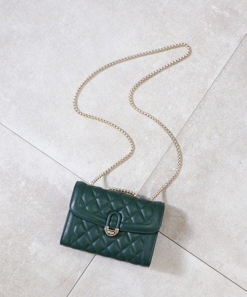 BASE（ベース）の「キルティング チェーン ショルダーバッグ ミニバッグ（ショルダーバッグ・レディース・アイボリー/ライトグレー/ブラック/ピンク/ブルー/ダークグリーン/ダークグレー/ライトブラウン/ベージュ/シルバー/ホワイト系その他/ブルー系その他・FREE）」の8枚目の写真