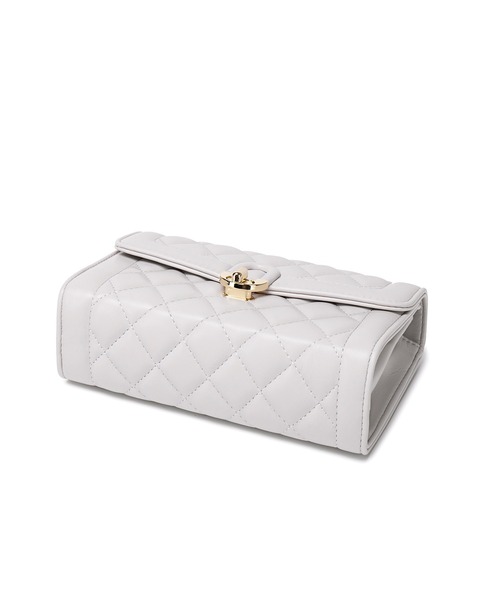 BASE（ベース）の「キルティング チェーン ショルダーバッグ ミニバッグ（ショルダーバッグ・レディース・アイボリー/ライトグレー/ブラック/ピンク/ブルー/ダークグリーン/ダークグレー/ライトブラウン/ベージュ/シルバー/ホワイト系その他/ブルー系その他・FREE）」の21枚目の写真