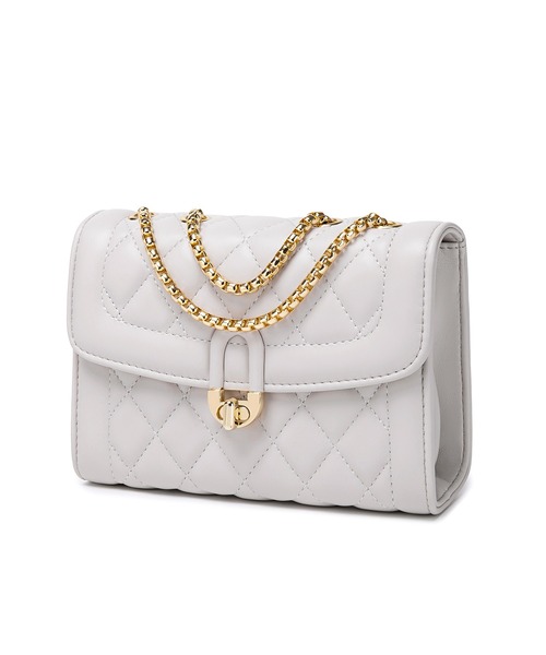 BASE（ベース）の「キルティング チェーン ショルダーバッグ ミニバッグ（ショルダーバッグ・レディース・アイボリー/ライトグレー/ブラック/ピンク/ブルー/ダークグリーン/ダークグレー/ライトブラウン/ベージュ/シルバー/ホワイト系その他/ブルー系その他・FREE）」の17枚目の写真