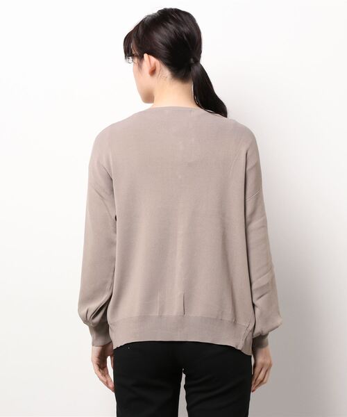 m.f.editorial（エムエフエディトリアル）の「エムエフエディトリアルレディース/m.f.editorial：Women  ゴム編み Vネック ゆるニットカーディガン（カーディガン/ボレロ・レディース・ベージュ/ブラック/グレー・FREE）」の4枚目の写真