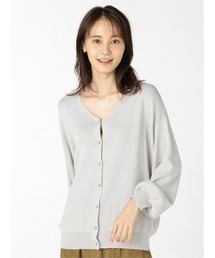 m.f.editorial | エムエフエディトリアルレディース/m.f.editorial：Women  ゴム編み Vネック ゆるニットカーディガン(カーディガン/ボレロ)