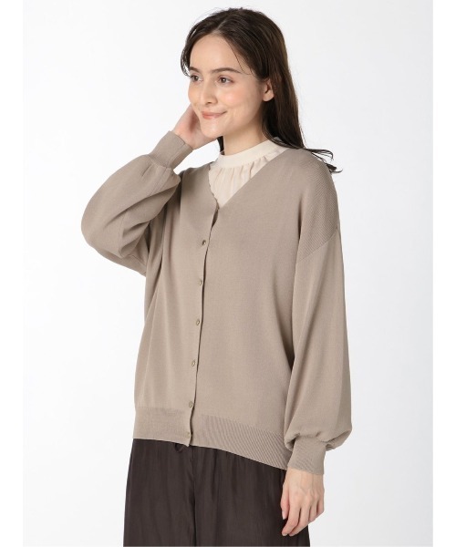 m.f.editorial（エムエフエディトリアル）の「エムエフエディトリアルレディース/m.f.editorial：Women  ゴム編み Vネック ゆるニットカーディガン（カーディガン/ボレロ・レディース・ベージュ/ブラック/グレー・FREE）」の10枚目の写真