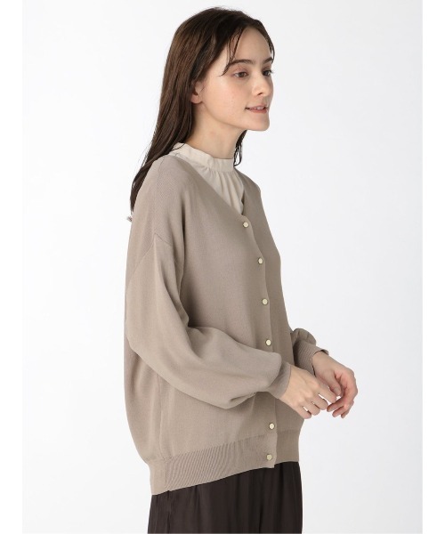 m.f.editorial（エムエフエディトリアル）の「エムエフエディトリアルレディース/m.f.editorial：Women  ゴム編み Vネック ゆるニットカーディガン（カーディガン/ボレロ・レディース・ベージュ/ブラック/グレー・FREE）」の11枚目の写真