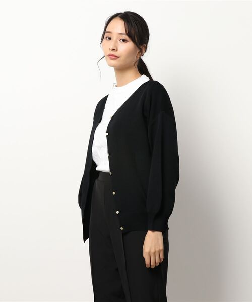 m.f.editorial（エムエフエディトリアル）の「エムエフエディトリアルレディース/m.f.editorial：Women  ゴム編み Vネック ゆるニットカーディガン（カーディガン/ボレロ・レディース・ベージュ/ブラック/グレー・FREE）」の13枚目の写真