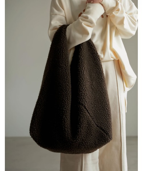 Re:EDIT（リエディ）の「ボアラージトートバッグ（トートバッグ・レディース・ブラック/ベージュ/ブラウン・FREE）」の3枚目の写真