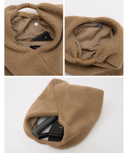 Re:EDIT（リエディ）の「ボアラージトートバッグ（トートバッグ・レディース・ブラック/ベージュ/ブラウン・FREE）」の6枚目の写真