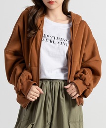 DAY CLOSET（デイ クローゼット）の「レディース 裏起毛ドロップショルダークロップドパーカー（パーカー）」