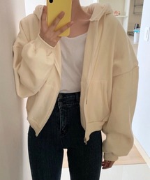 DAY CLOSET（デイ クローゼット）の「レディース 裏起毛ドロップショルダークロップドパーカー（パーカー）」